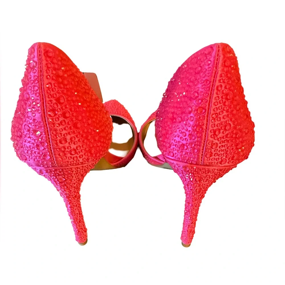 INC International Concepts NWT Stunning Vibrant Pink Embellished Heels (SH059) - Picture 7 of 10